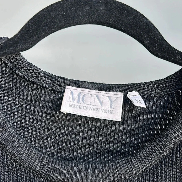 Vintage MCNY Black Crop Top | Ribbed | 1990's Crop Top | 90s Baby Tees - Picture 2 of 4